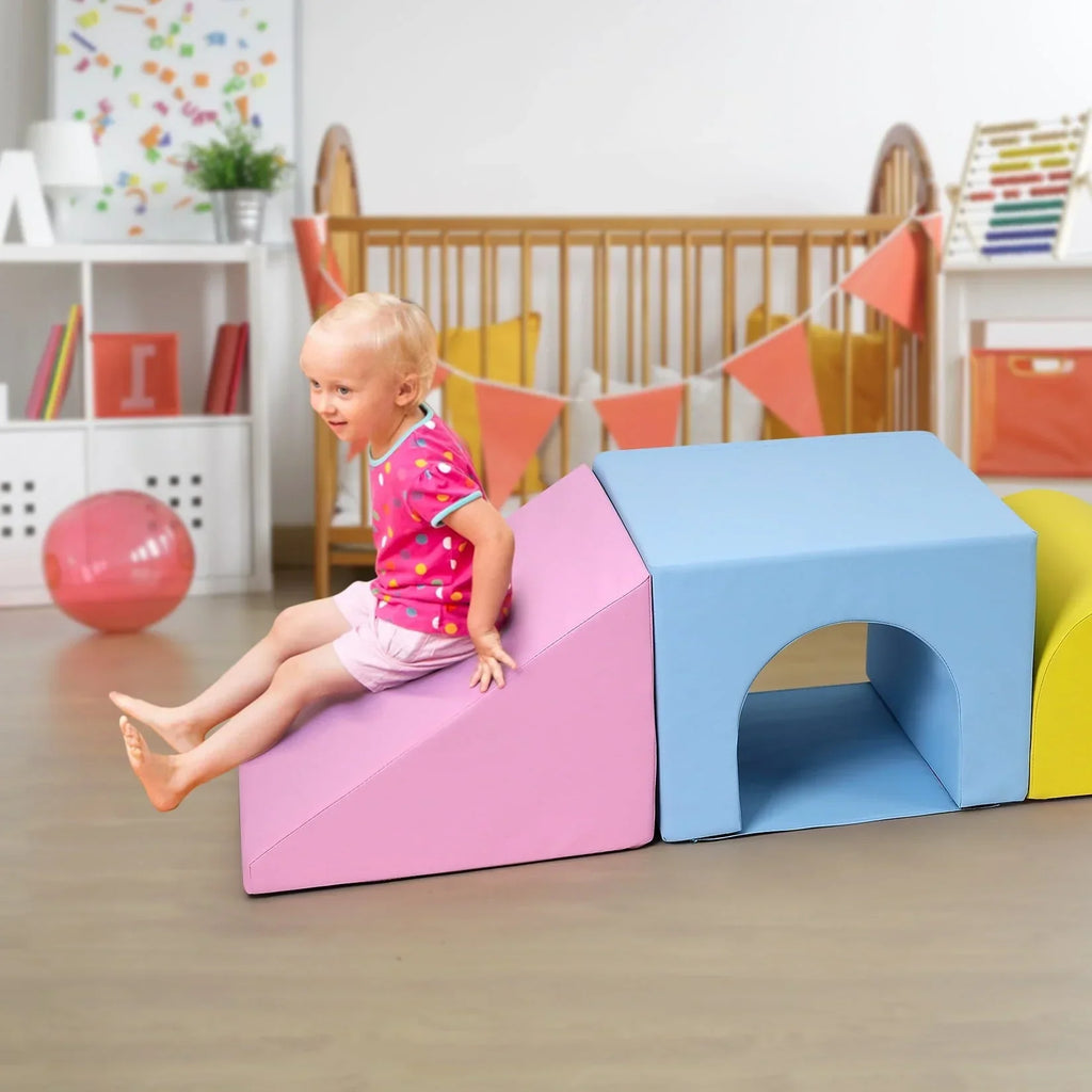 2026 NewSoft Climbing Indoor Set, Foam Climbing Blocks for Toddlers, Climbing, and Sliding Activity Play Set,4PCS
