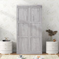 2026 NewEuroco Pine Wood Twin Size Murphy Bed, Convertible Wall Bed into A Cabinet, Gray