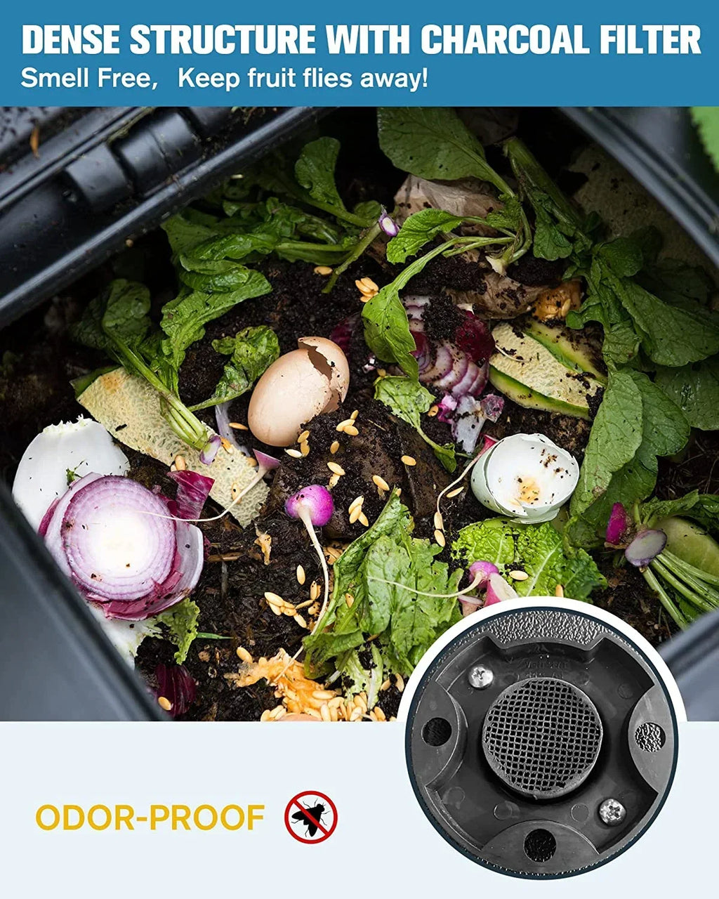 2026 NewInsulated Compost Bin with Ventilation System - Quickly Composting All Year Round,A Reservoir at The Bottom Design to Collect The Leachate (Green)