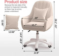2026 NewHome Office Chair Computer Chair with Mid-Back Upholstered Modern Tufted Computer Task Chair Swivel Height Adjustable Velvet Accent Chair."White"