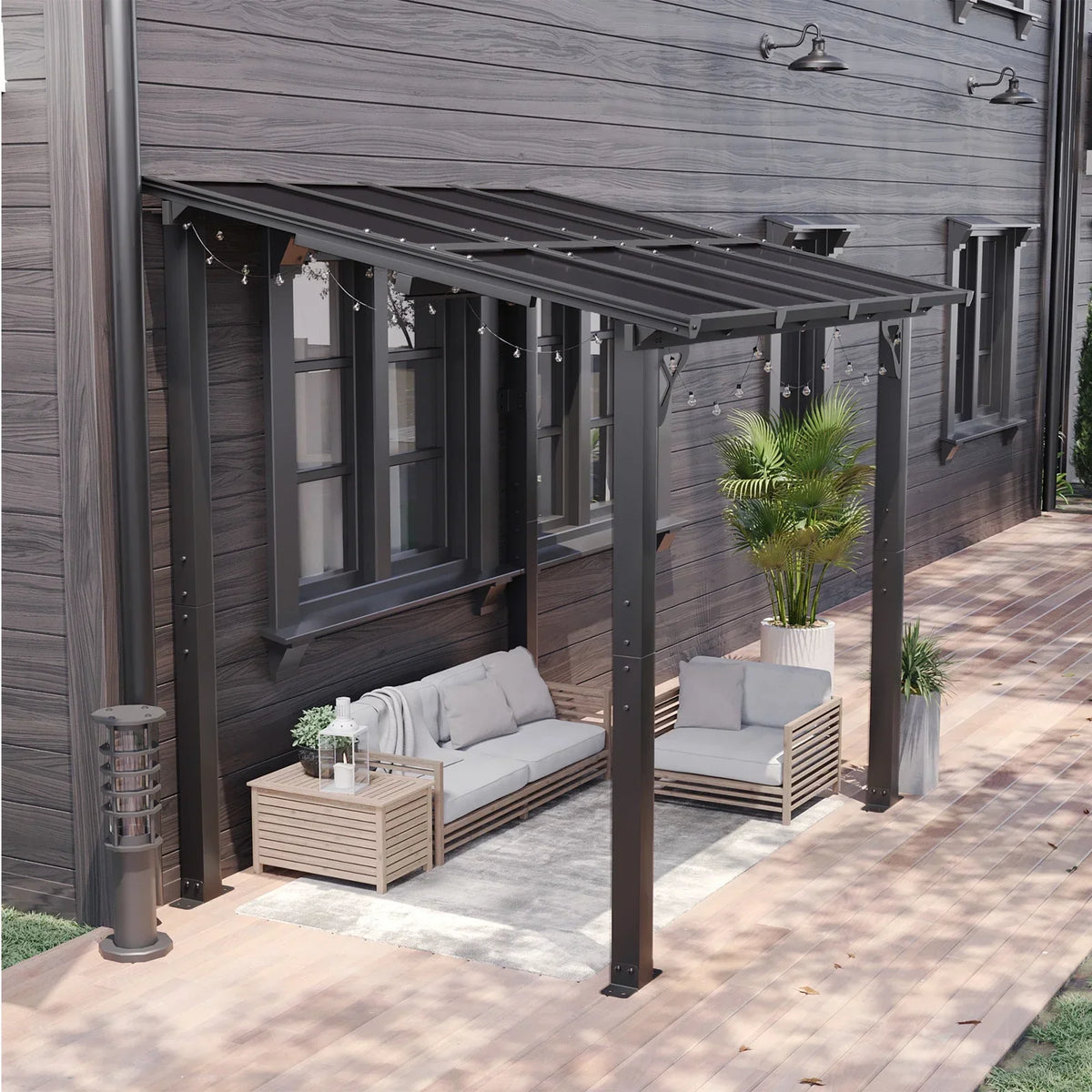 2026 NewAoxun 8' x 5' Gazebo for Patio, Gazebo Pergola with Sloped Roof, Grill Gazebo Large Wall-Mounted Heavy Duty Awnings, for Backyard, Deck, Patio