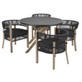 2026 NewBetter Homes & Gardens Tarren 5 Piece Outdoor Dining Set, Black