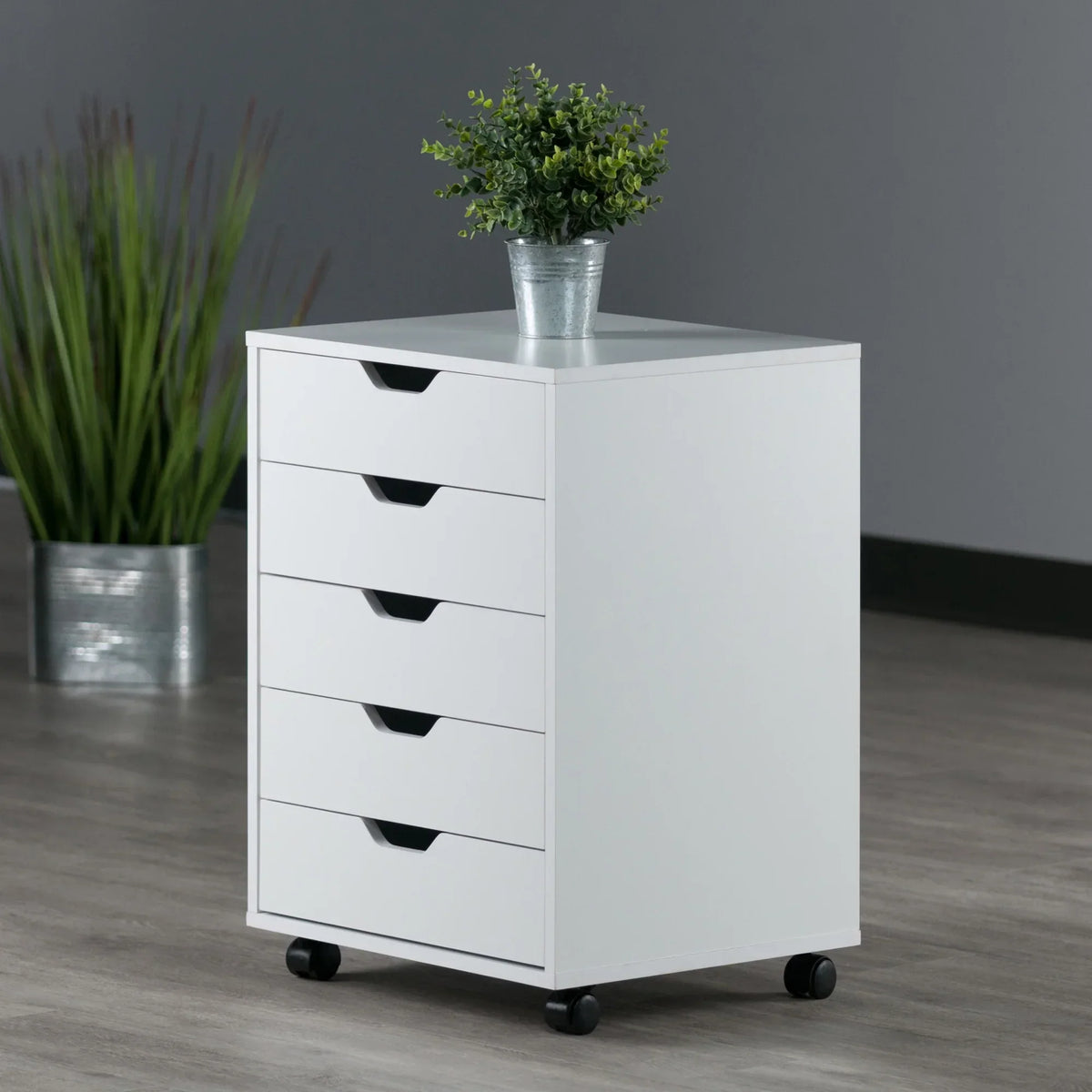 2026 NewWinsome Halifax 5-Drawer Mobile Cabinet 10519, White Finish
