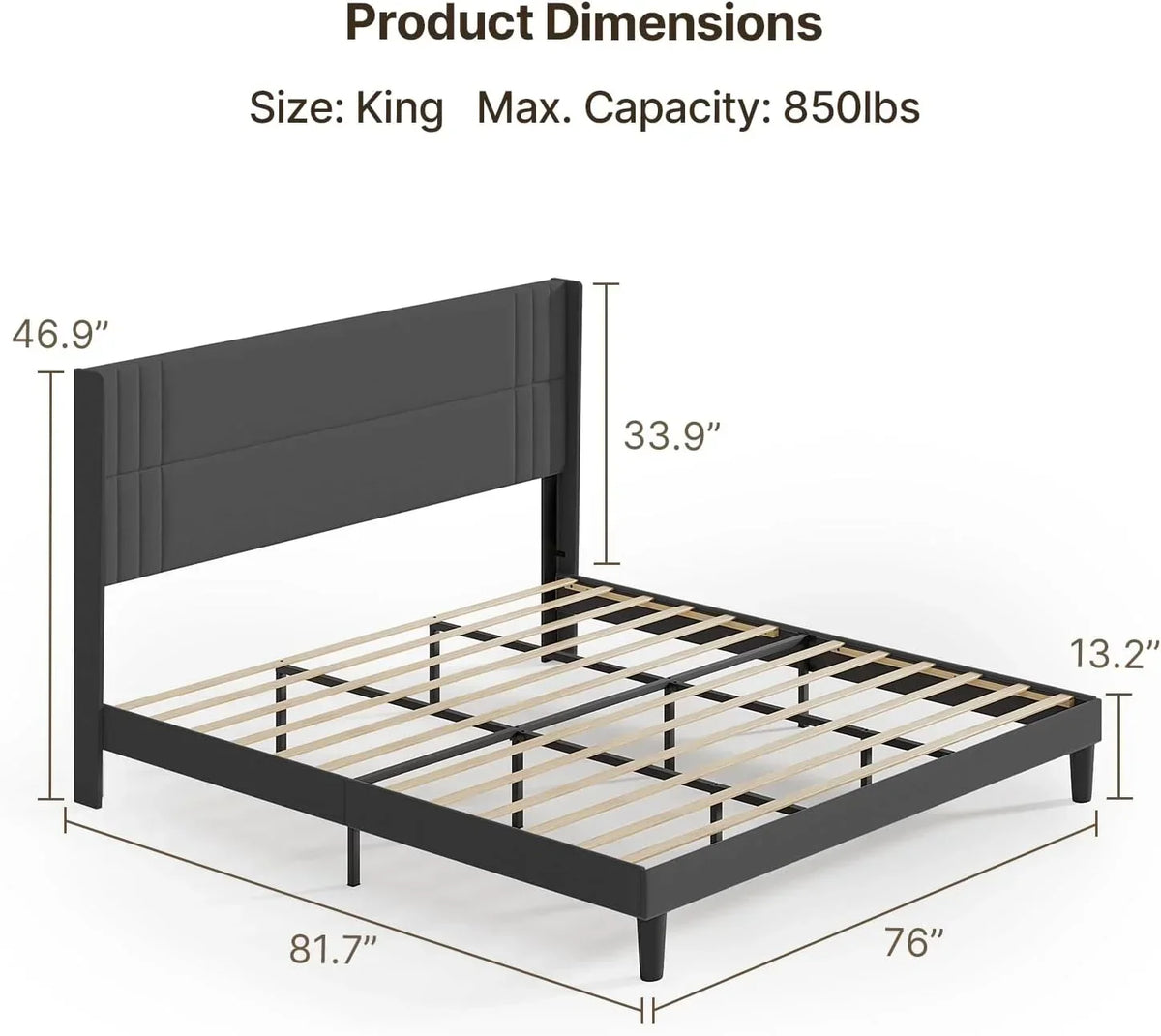 2026 NewLofka King Bedroom Furniture Set - Includes One King Bed Frame, Two Nightstands and 2 Dressers for Modern Home Decor