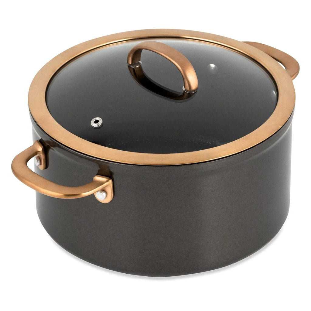 2026 NewThyme & Table Supreme 12-Piece Non-Stick Cookware Set, Pots and Pans Set- Bronze