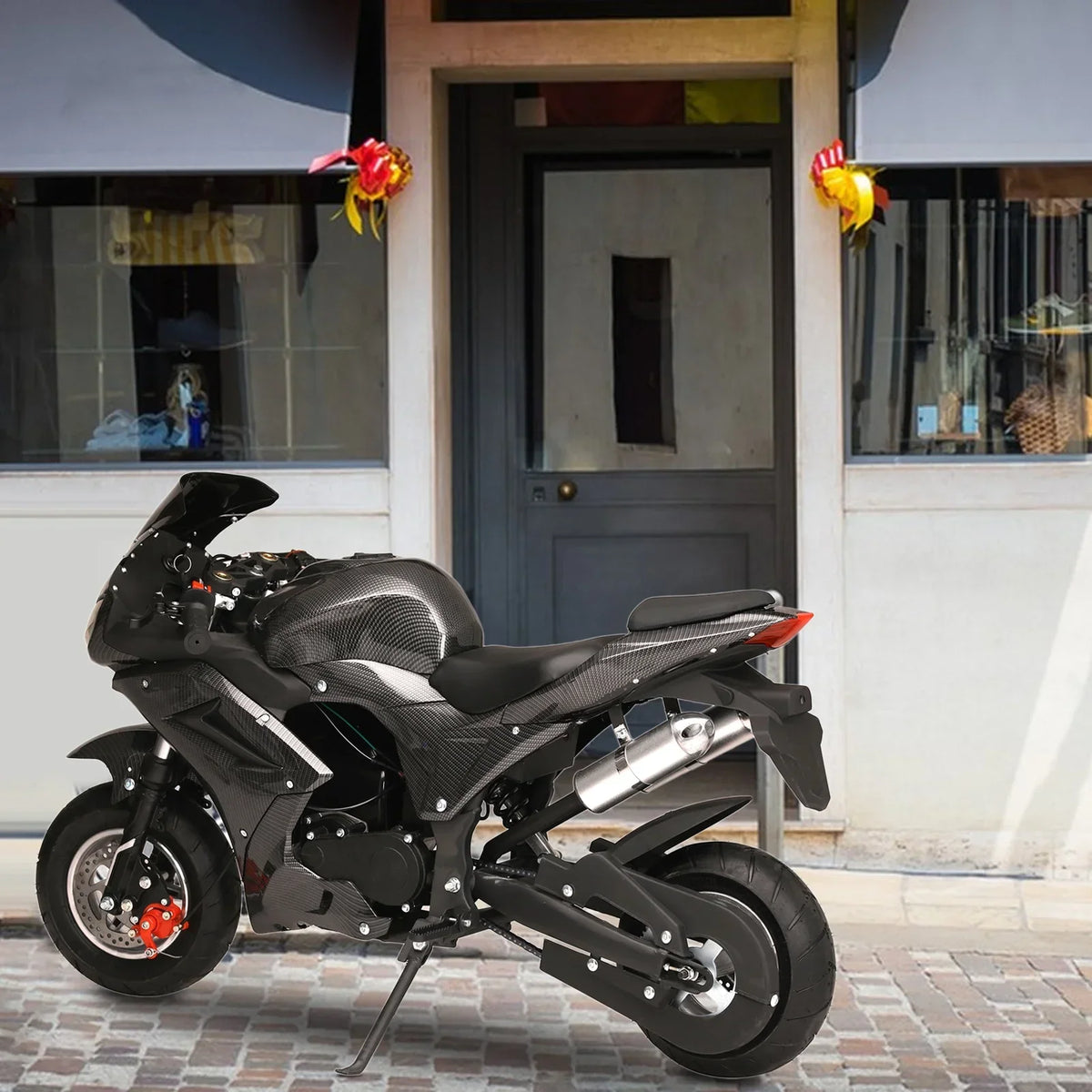 2026 NewAQQW 49cc Gas Mini Motorcycle for Adults & Kids, 4-Stroke Mini Bikes, Gas Mini Dirt Bikes Ride on Toys, Max Load 441Lbs, Best Gifts for Kids