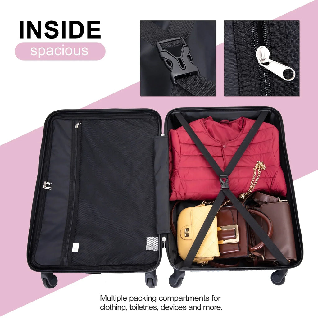 2026 NewTripcomp Luggage 3 Piece Set,Suitcase with Spinner Wheels Hardside Lightweight Luggage 20in24in28in.(Blue)
