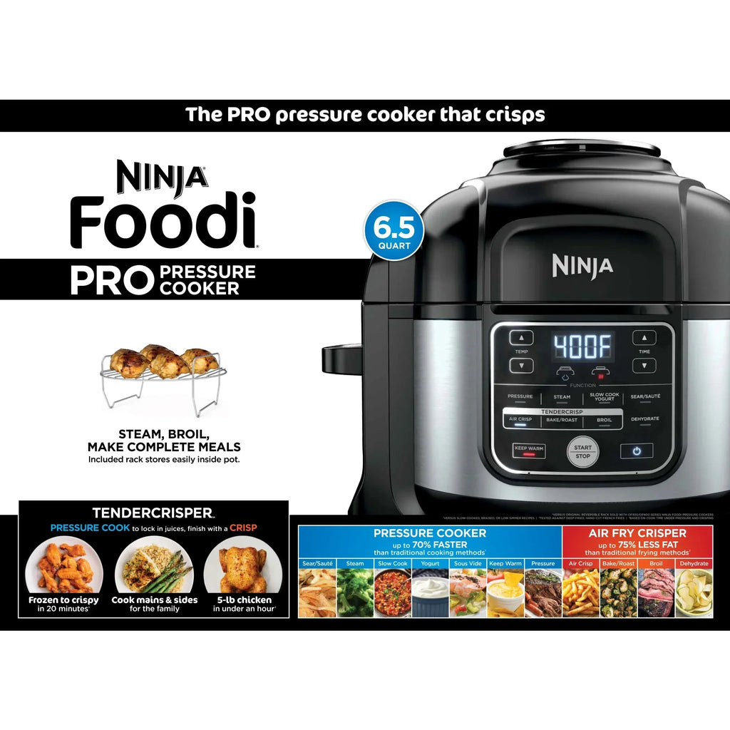 2026 NewNinja Foodi 10-in-1 Multi-Cooker, 6.5 Quart, Pressure Cooker & Air Fryer, Stainless Steel, OS300