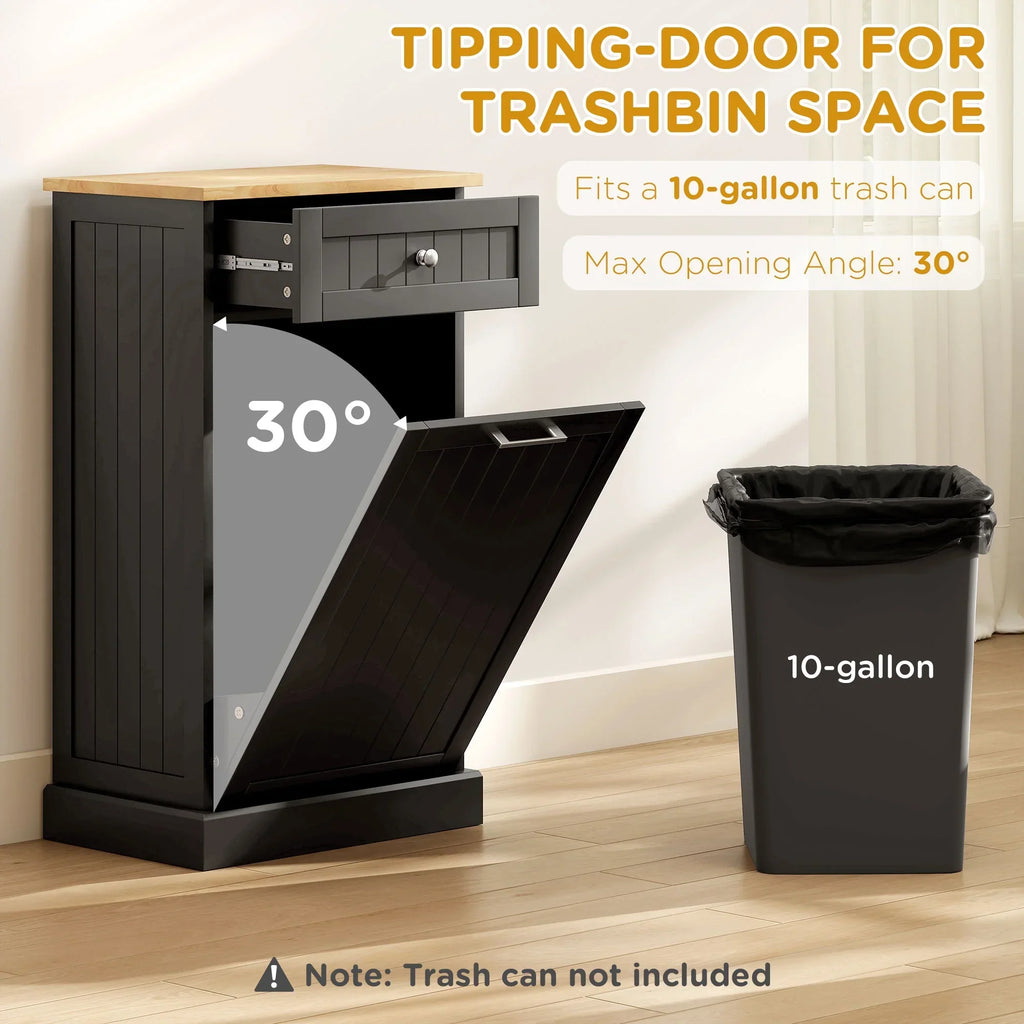 2026 NewHOMCOM Kitchen Tilt Out Trash Bin Cabinet, Free Standing Recycling Cabinet