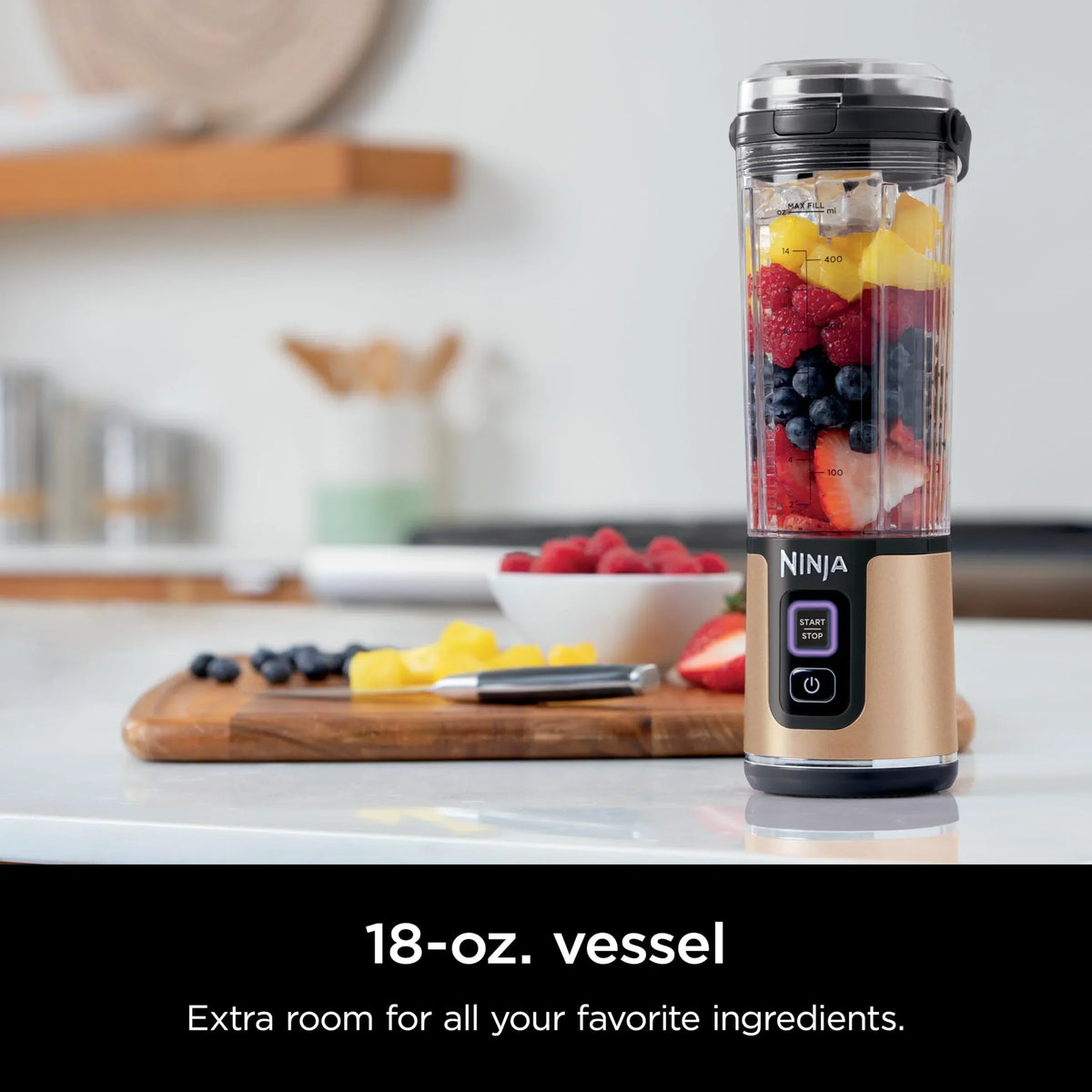 2026 NewNinja Blast Portable Blender, Cordless, 18oz. Vessel, Personal Blender for Shakes & Smoothies, BPA Free, Leakproof Lid & Sip Spout, USB-C Rechargeable, Dishwasher Safe Parts, Metallic Purple,