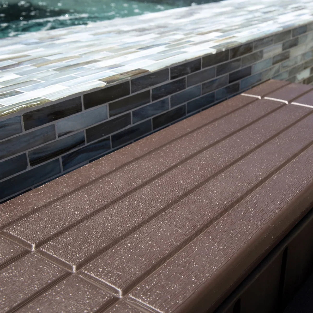 2026 NewXtremepowerUS Hot Tub Steps With Storage, Spa Step, 36" Length, Camper/Deck Steps, Anti-Slip Brown
