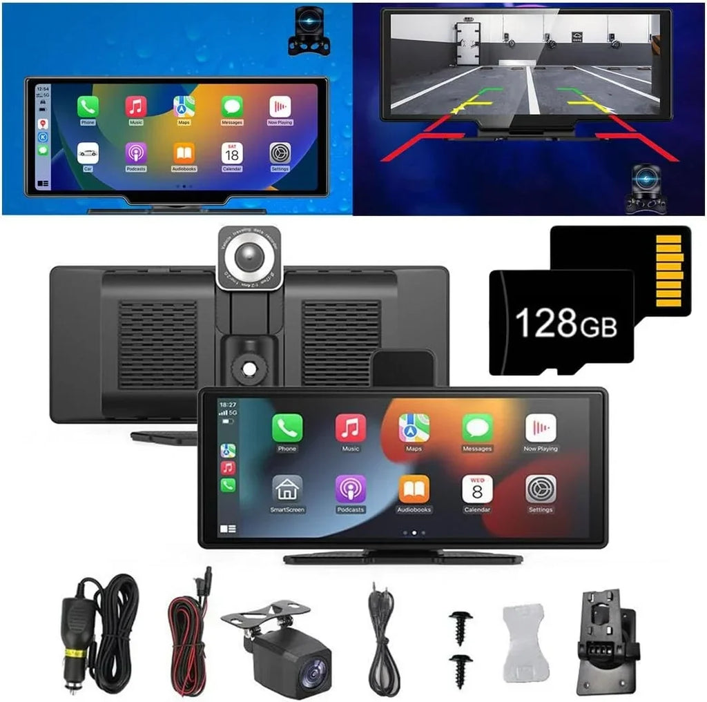 2026 NewCartablet Pro Max 2025 Model, 10.26" HD Car Tablet with 4k Dash Cam, Car Tablet Pro Max 2025, 1080p Backup Camera, GPS Navigation/Voice Control (Recorder+Reversing Camera+Screen Projection(128G))