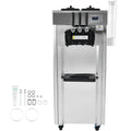 2026 NewKFFKFF Commercial Soft Ice Cream Machine 21-31 L/H Output 3-Flavor LED Display Auto Clean 4.3L/1.1GAL Hopper,1.7L/0.45gal Cylinder