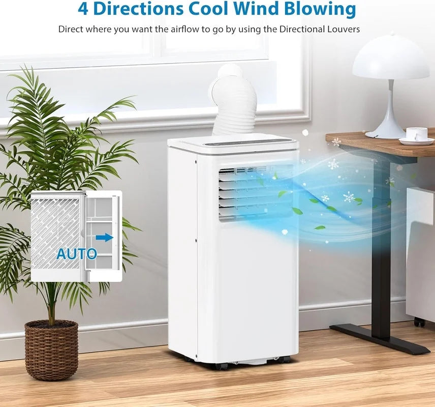 2026 New10000 BTU Portable Air Conditioner, 4-In-1 (Cool/Dehumidify/Fan) With Remote, LED Touch Control & 24H Timer & Window Mount Kit, Air Conditioners Cools Rooms Up to 450 Sq.Ft for Home, Office Room