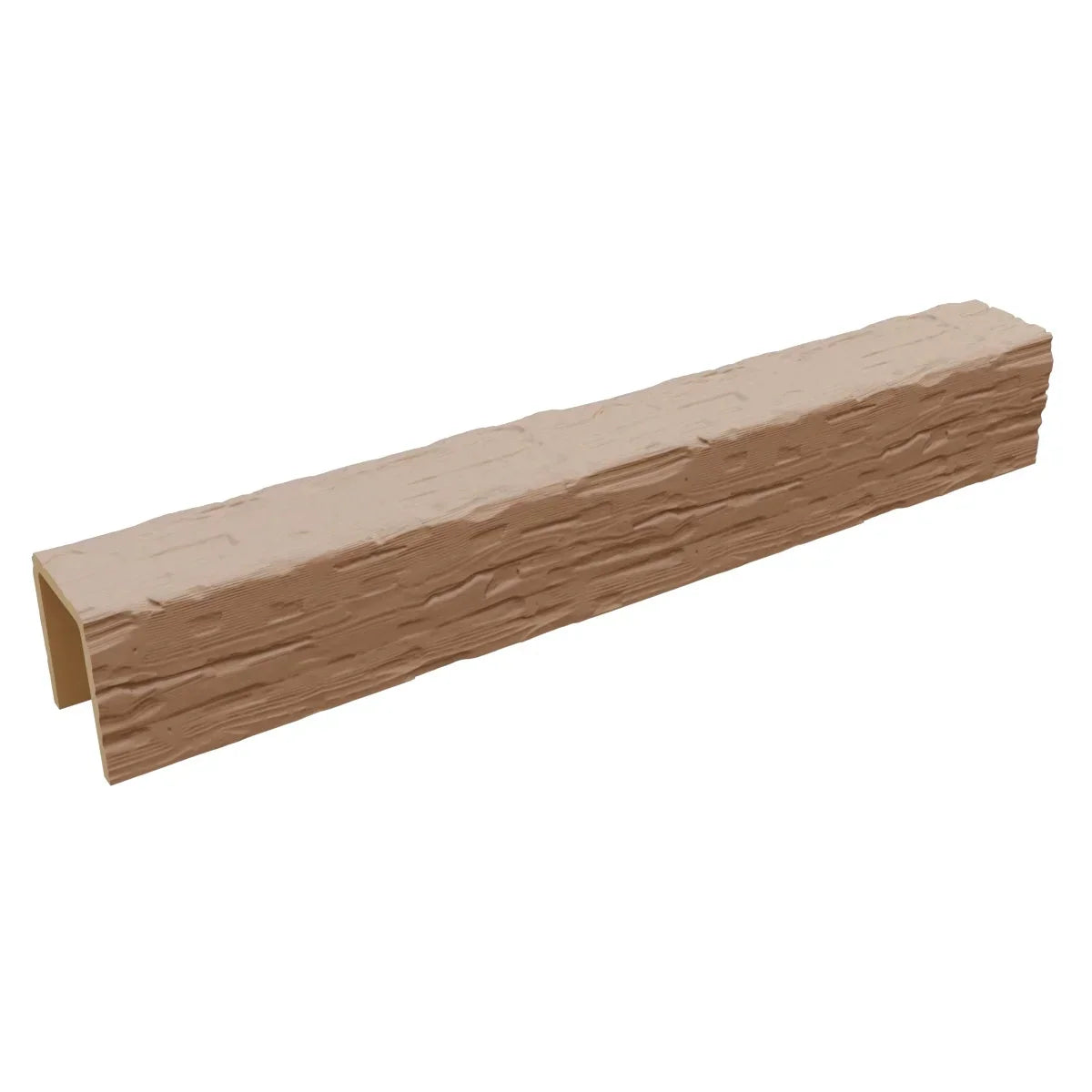 2026 NewEkena Millwork 3 1/2"W x 3 1/2"H x 120"L 3-Sided (U-Beam) Salvaged Timber HeritageTimber Faux Wood Ceiling Beam, Kona Brown