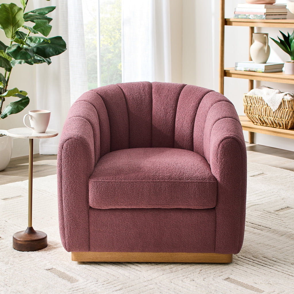 2026 NewBetter Homes & Gardens Lillian Accent Swivel Chair, Cream Linen