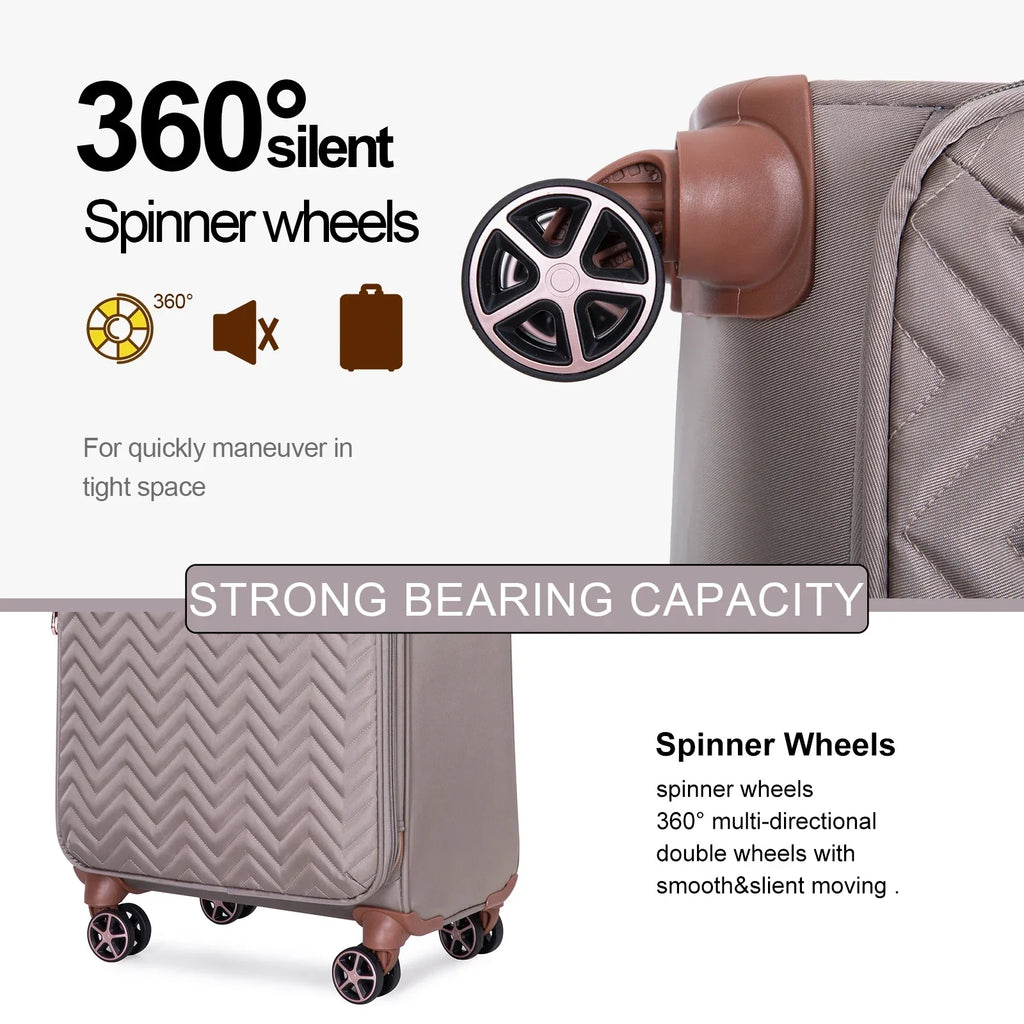2026 NewTravelhouse 4 Piece Luggage Set Softside Expandable Lightweight Suitcase with Double Spinner Wheels.(Black)