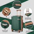 2026 NewJoyway 3-Piece Carry-On Luggage Set with Swivel TSA Lock and Leather Carry Bag