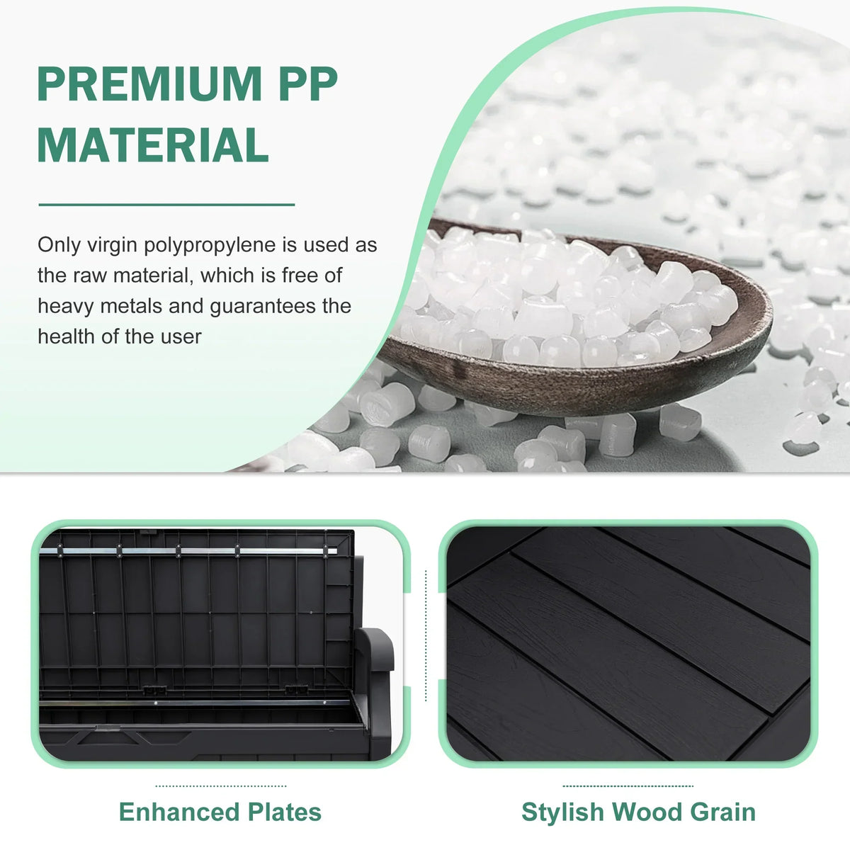 2026 NewHomall 80 Gallon Plastic Storage Bench Made Of Durable Weatherproof Resin And Deck-Box Organized Storage Compartment For Outdoor Patios And Lawns,Black