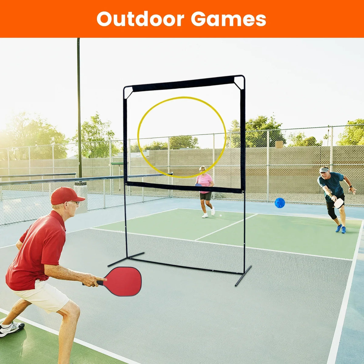 2026 NewSlsy Portable Pickleball with Net, A Racket Game That Combines Pickleball, Badminton, Jianzi, and Tennis, Backyard Games Sport Outdoor Indoor, Fun Games for Kids & Adults