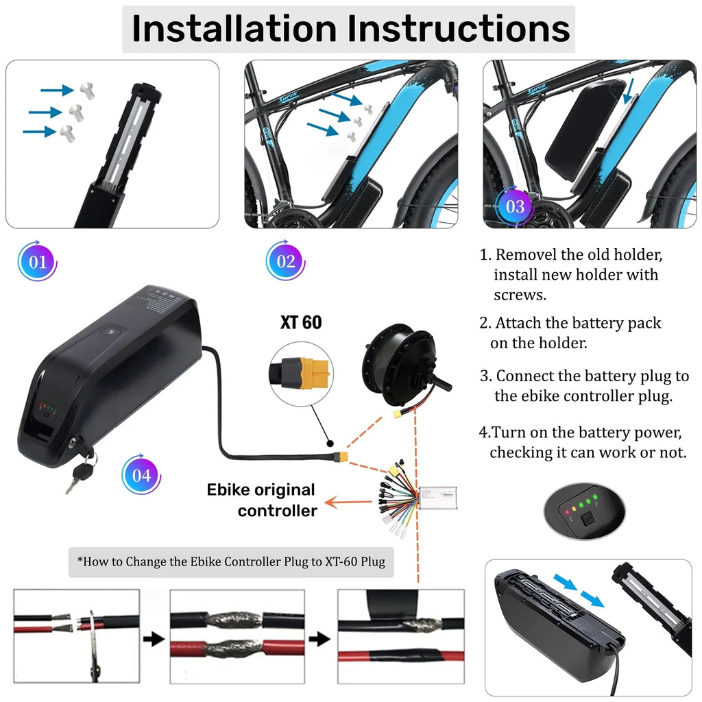 2026 New48V 20AH Ebike Battery 48V Lithium Battery 48V Battery with Charger for 750W-1500W Adult Electric Bike Tricycle