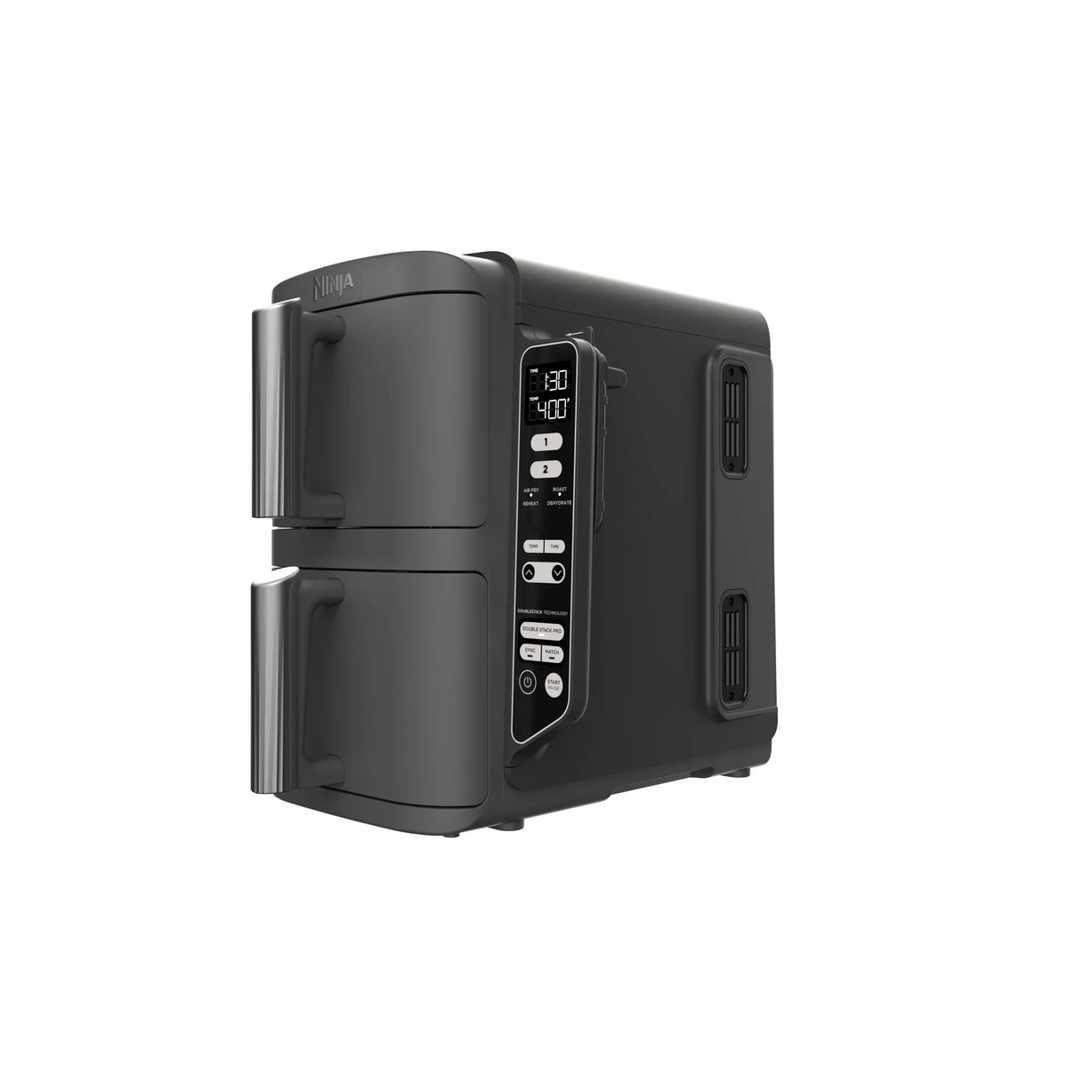 2026 NewNinja DoubleStack XL 2-Basket Air Fryer, DoubleStack Technology Cooks 4 Foods at Once, Space Saving Design, 10 QT, 4-in-1, Smart Finish & Match Cook, SL400