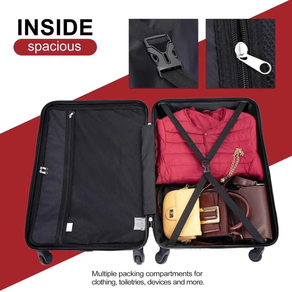 2026 NewTripcomp Luggage 3 Piece Set,Suitcase with Spinner Wheels Hardside Lightweight Luggage 20in24in28in.(Blue)