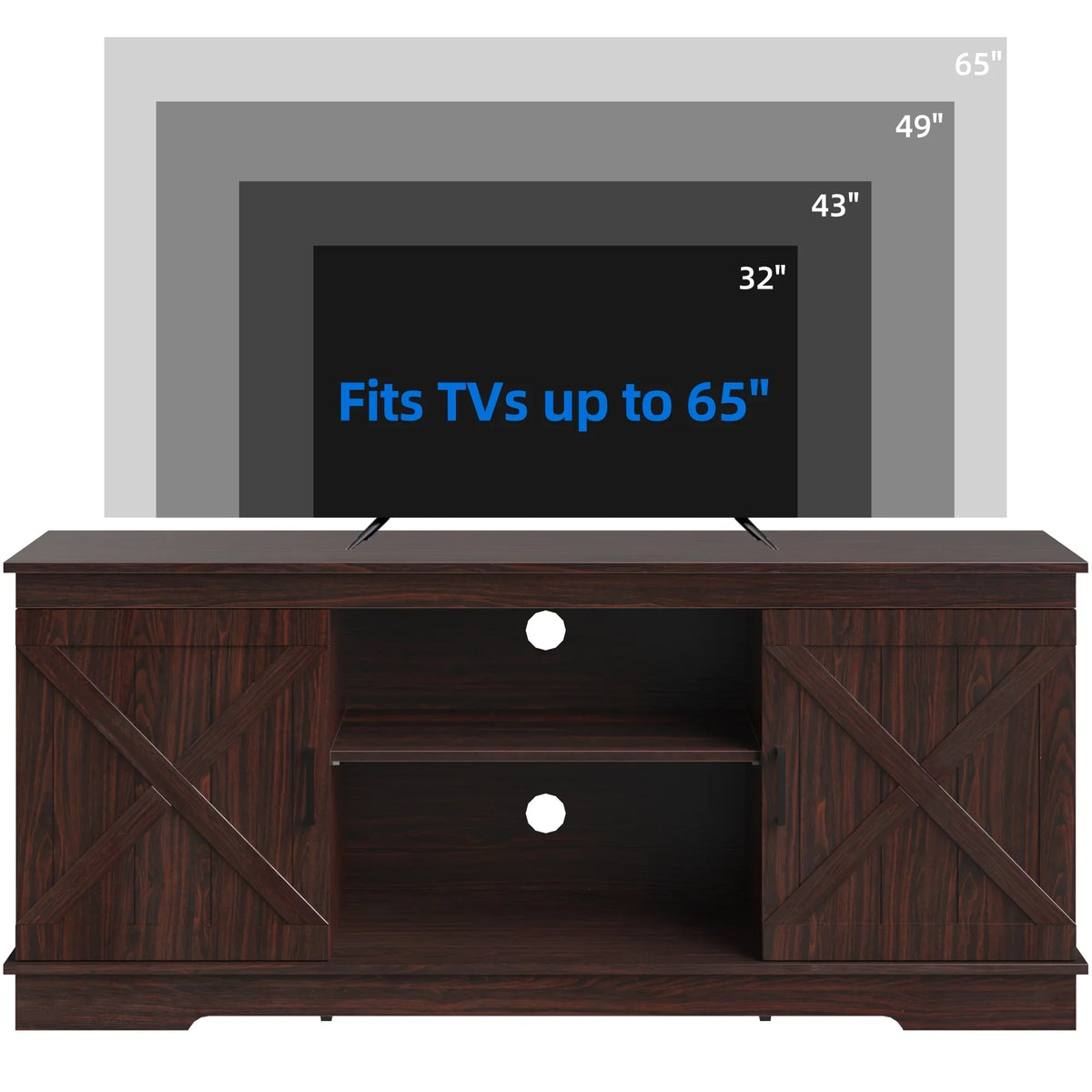 2026 NewDextrus Farmhouse TV Stand for 65 inch TV, Entertainment Center for Living Room, TV Media Console Cabinet, Grey Wash