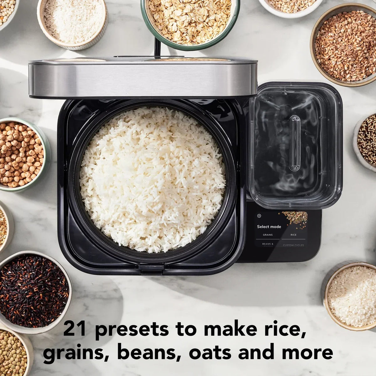 2026 NewKitchenAid Grain and Rice Cooker 8 Cup with Automatically Sensing Integrated Scale + Water Tank, KGC3155BM
