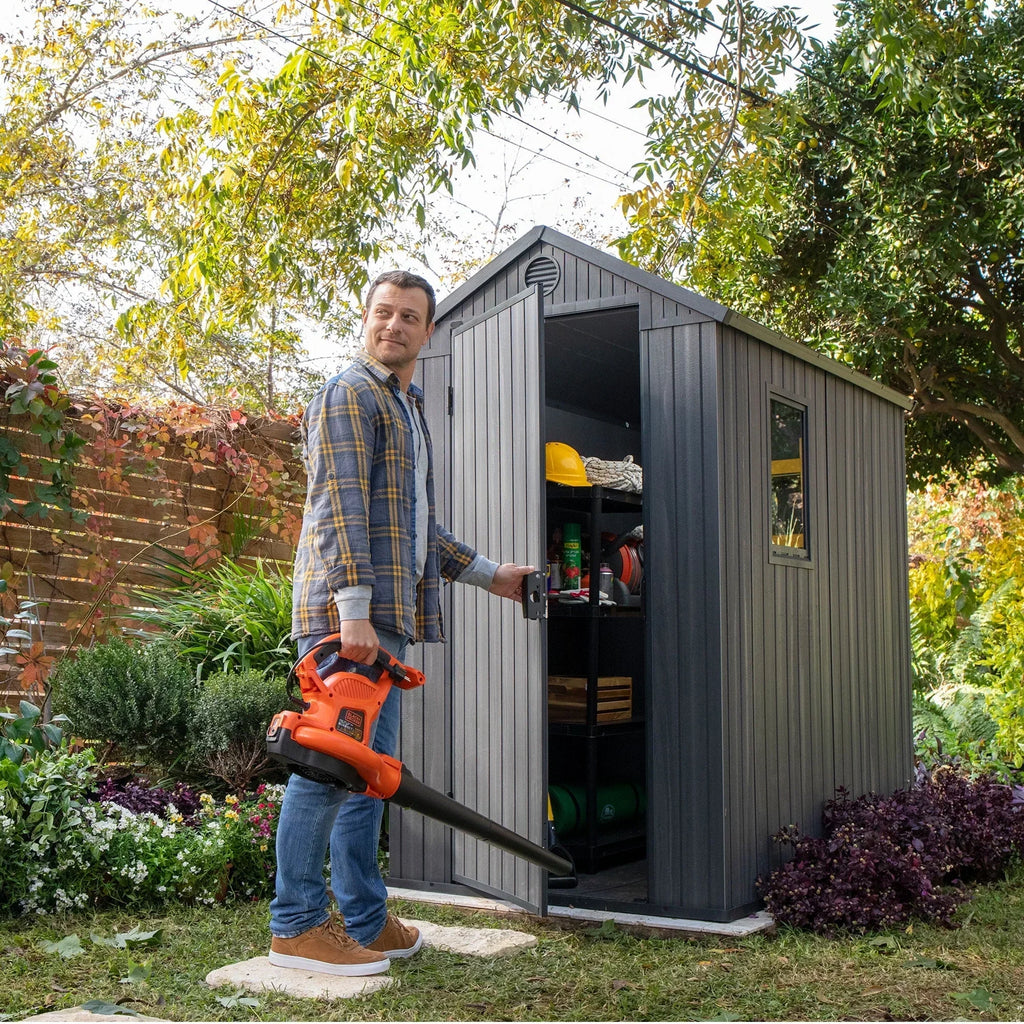 2026 NewKeter Darwin 4' x 6' Outdoor Garden Tool Storage Shed w/ Window, Graphite