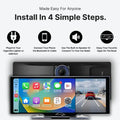 2026 NewCar Tablet Pro Max 2025 Model, 10.26" HD Touch Carplay & Android Auto Screen, 4K Dash Cam Dual Camera with Voice Control, Mirror Link, Bluetooth, GPS Navigation, 1080p Backup Camera 64/128G