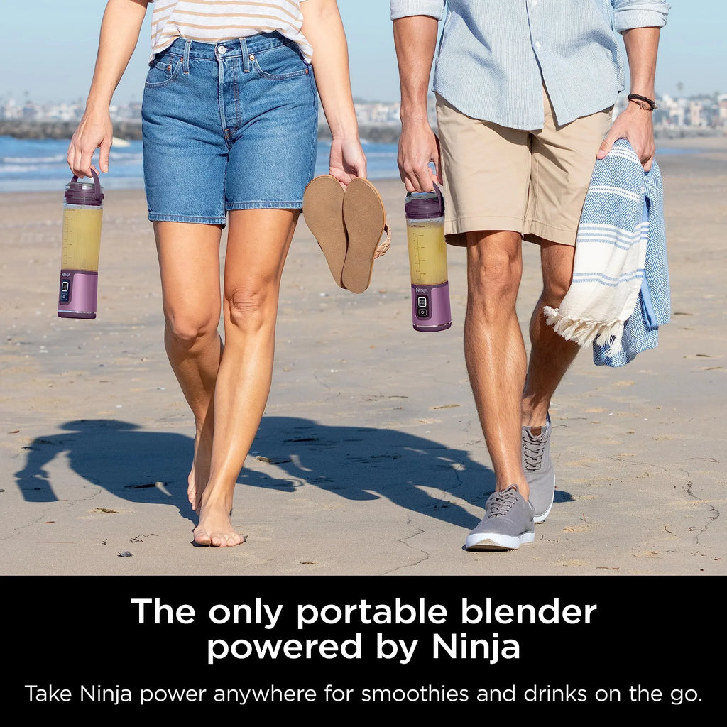 2026 NewNinja Blast Portable Blender, Cordless, 18oz. Vessel, Personal Blender for Shakes & Smoothies, BPA Free, Leakproof Lid & Sip Spout, USB-C Rechargeable, Dishwasher Safe Parts, Metallic Purple,