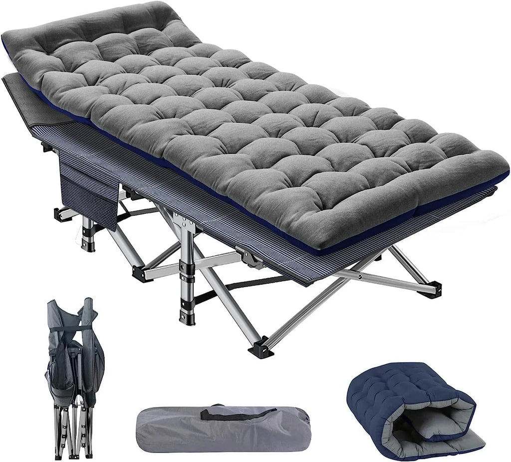 2026 NewABORON Portable Camping Cot with Mattress & Carry Bag, 75''x28'' Folding Sleeping Cots, Folding Bed Cot for Adults & Kids