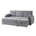 2026 NewVANACC Sofa Bed, Adult Sleeper Sofa with Storage Chaise, Pull Out Couch for Bed Room, Gray Chenille