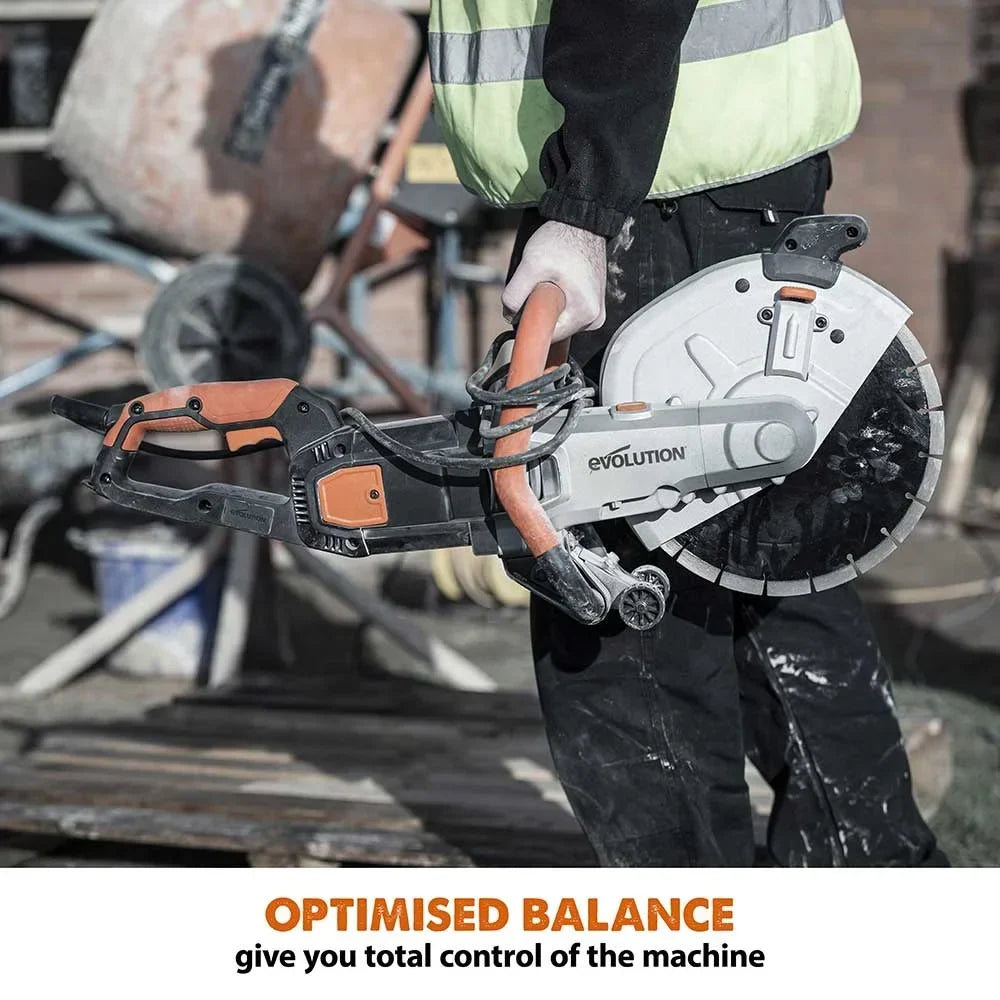2026 NewEvolution R300DCT 12 in. Electric Concrete Cut-Off Saw, Disc Cutter with 12 in. Diamond Blade (D300SEG-CS2) Included
