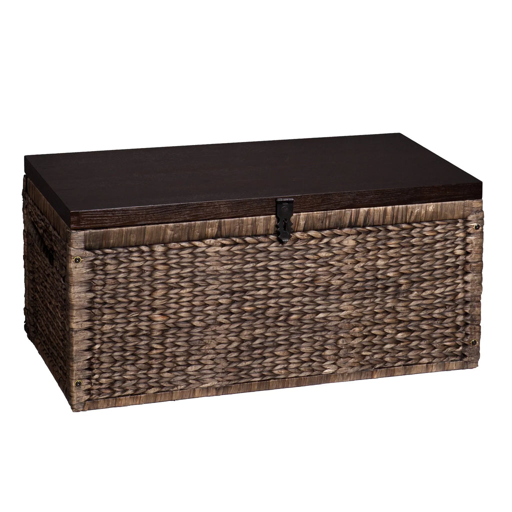2026 NewSamford Water Hyacinth Storage Trunk, Blackwashed with Espresso