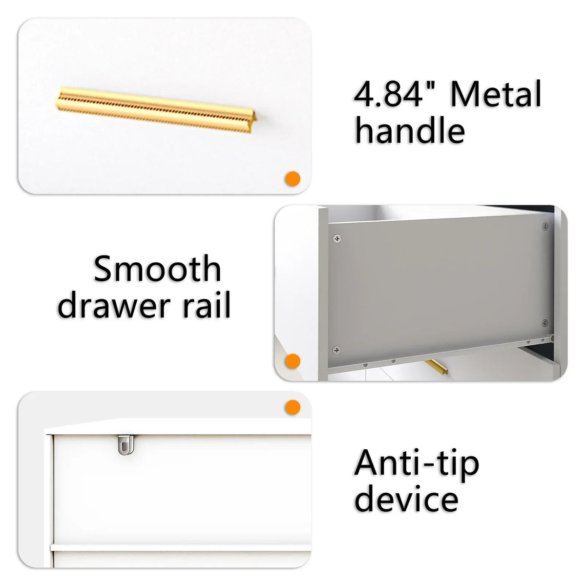 2026 NewKtaxon 6 Drawer Double Dresser Wood Dresser Storage Cabinet Drawer Organizer Chest Of Drawers, White
