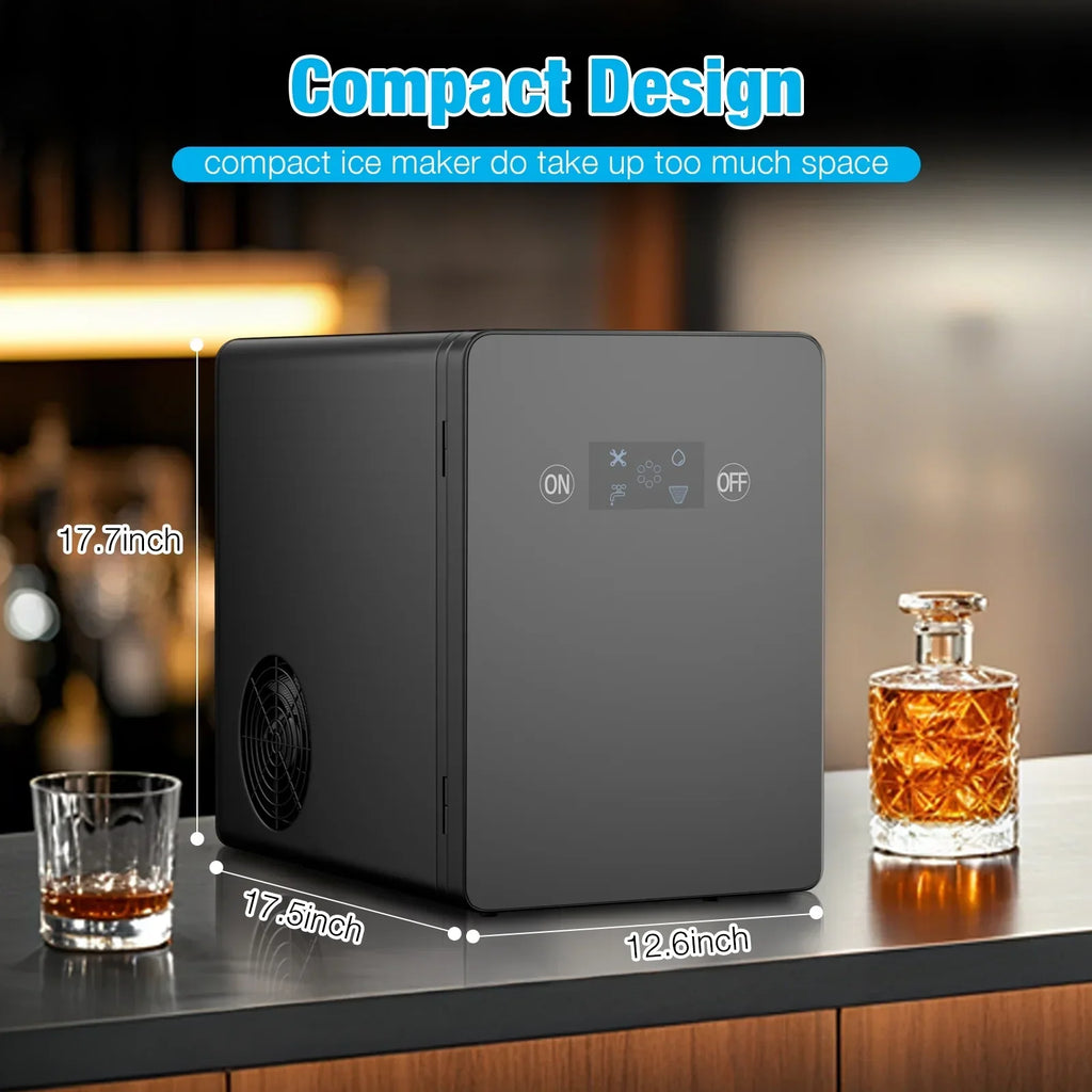 2026 NewTABU 40Lbs/24H Countertop Ice Maker Machine,3 in 1 Ice Maker with Water Dispenser,Crushed Ice,Black