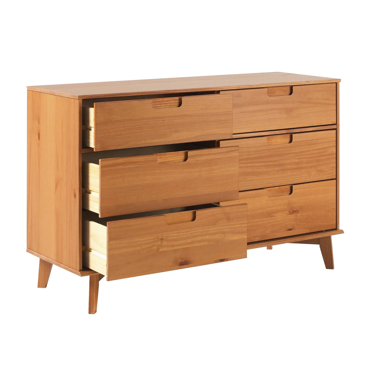 2026 NewWalker Edison Sonoma 6-Drawer Solid Wood Caramel Dresser