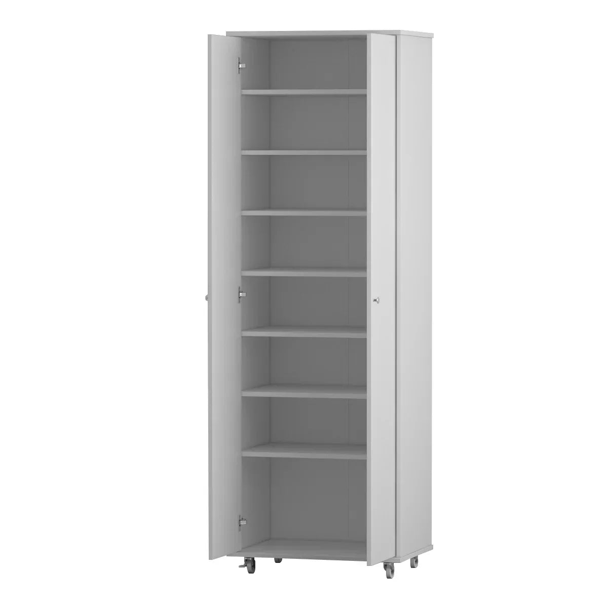 2026 NewKULAGAGA 2-Door Tall Shoes Storage Cabinet with Wheels, Modern 8-Tier Wood Shoe Rack Storage Organizer for Entryway Hallway Blcak
