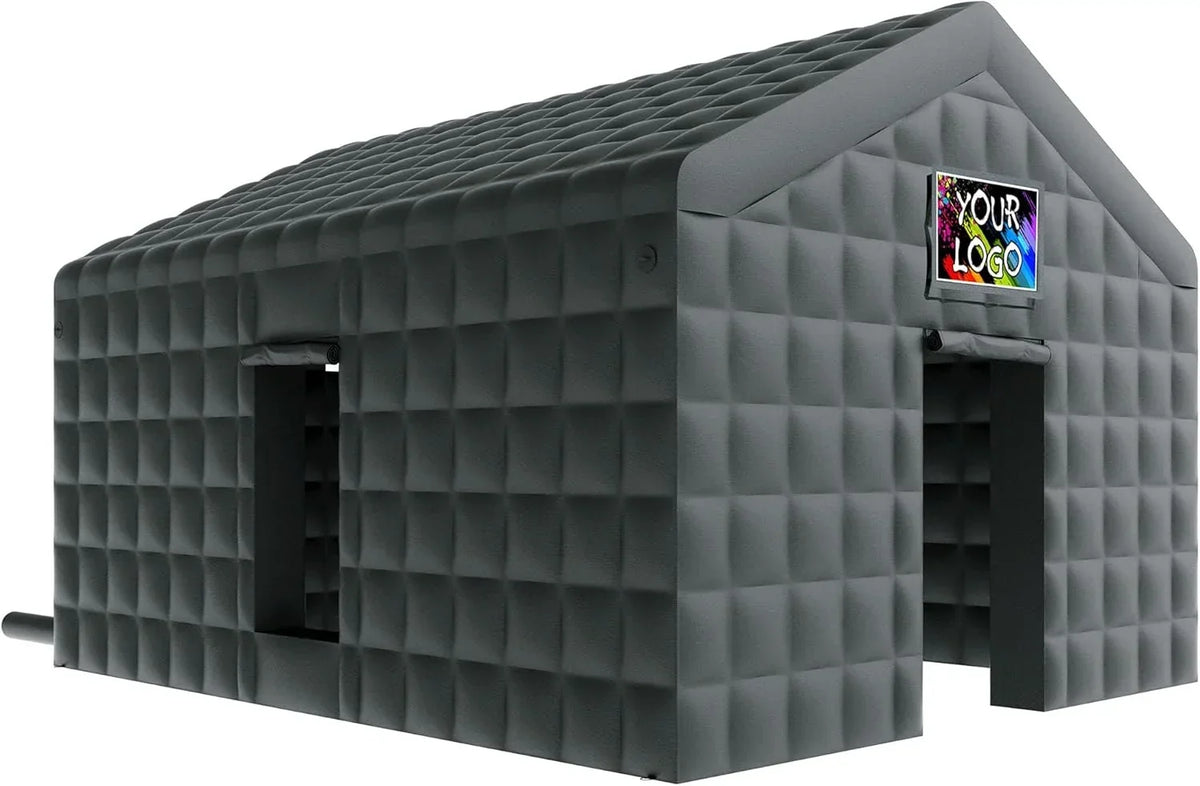 2026 NewJocisland 20x16x14 ft Large Black Inflatable Night Club Tent for Adults with 2 Side Doors, Inflatable Nightclub with Logo Area Gazebo Event House