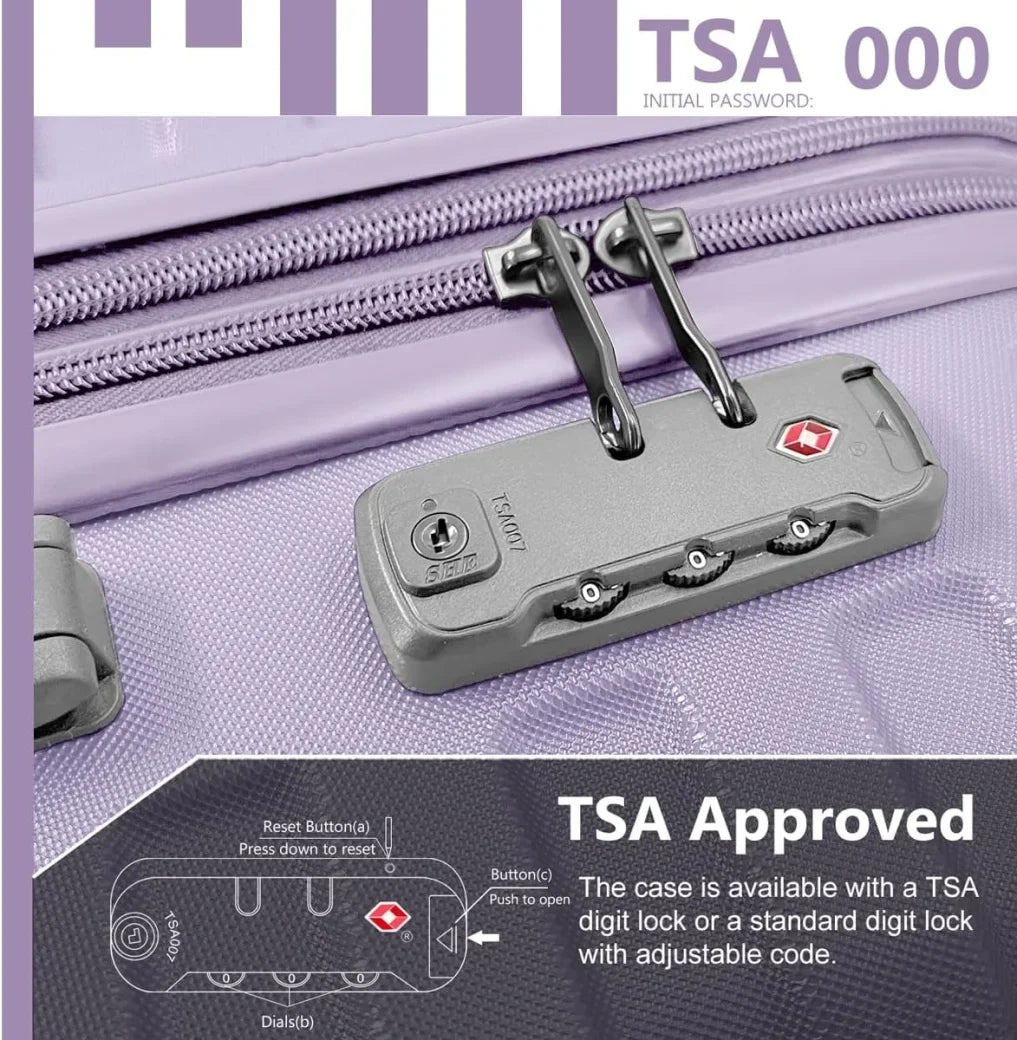 2026 New6-Piece Hardshell Luggage Set with Expandable Spinner Suitcases & TSA Lock, 25% Extra Capacity, Duffel Bag & Toiletry Kit, Cream ABS Suitcases