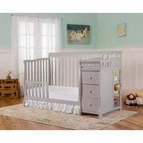 2026 NewDream On Me Brody 5-in-1 Convertible Crib Adjustable Mattress Crib & Changer Pearl Gray