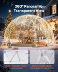 2026 NewVEVOR Garden Dome Tent, 12 x 7.2 ft Outdoor Clear Bubble Tent for 4-7 Person, Weatherproof Geodesic Dome Greenhouse with Window, PVC Igloo Tents for Backyard Patios Camping Party Wedding