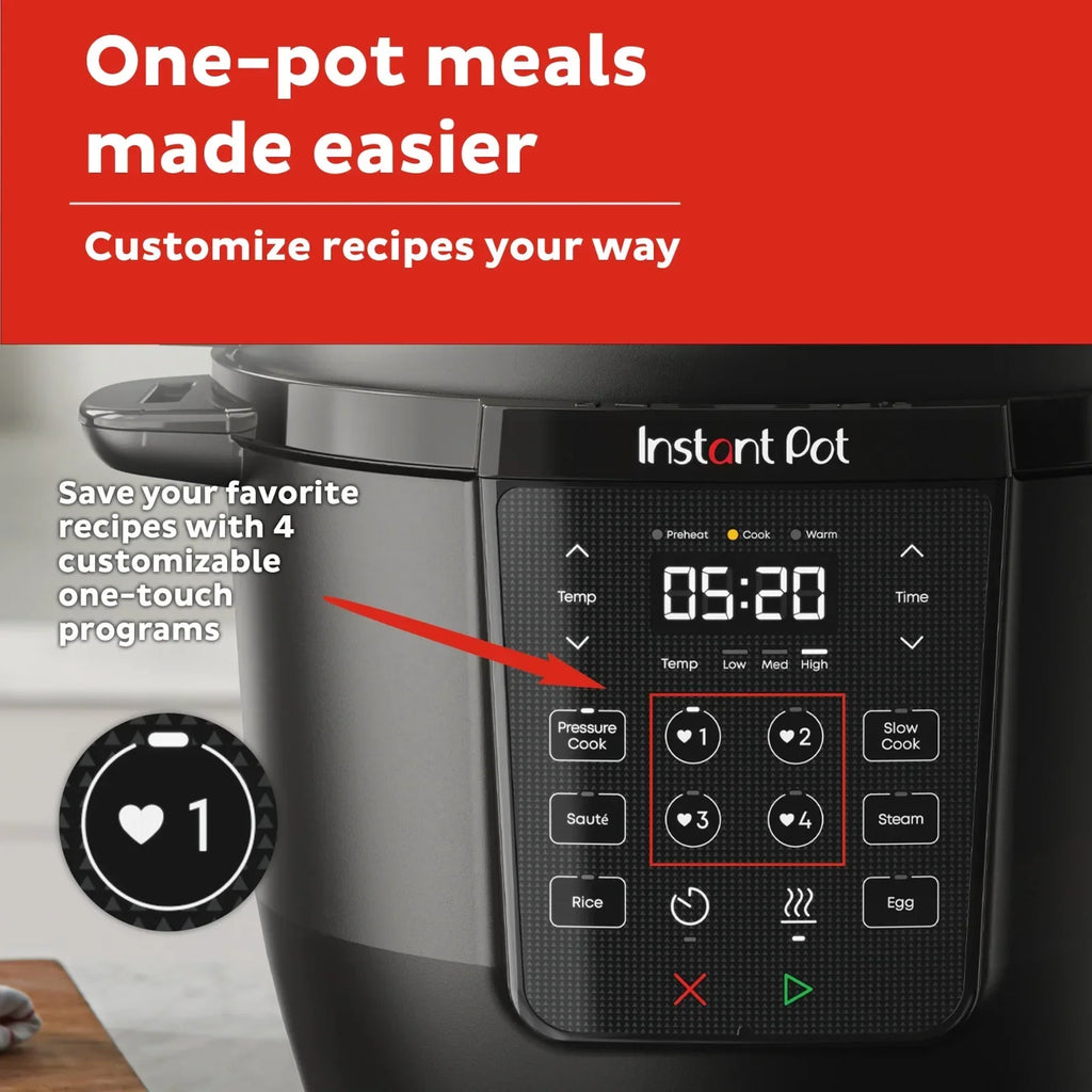 2026 NewInstant Pot 6Qt RIO Chef Series 7-in-1 Multi-Cooker, Pressure Cooker, Slow Cook, & More, Black