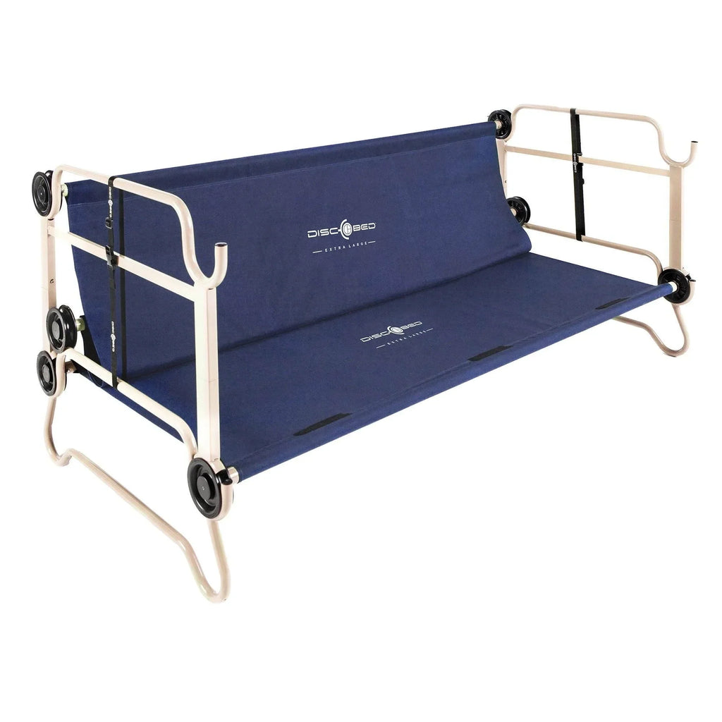 2026 NewDisc-O-Bed XL Cam-O-Bunk Benchable Double Cot with Storage Organizers, Navy