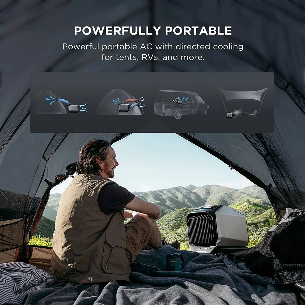 2026 NewEF EcoFlow WAVE 3 Portable Air Conditioner, 1800W/6100 BTU Cooling and 2000W/6800 BTU Heating, 1000W Fast Charging in 75 mins, 8H Wireless Running, APP Control, for Camping, Vanlife, RVs