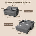 2026 NewSofa Bed, Lofka 3-in-1 Convertible Sleeper Sofa with Storage, Adjustable Backrest & Pull Out Function - Sleeper Chair for Small Space, Apartment, Dark Grey