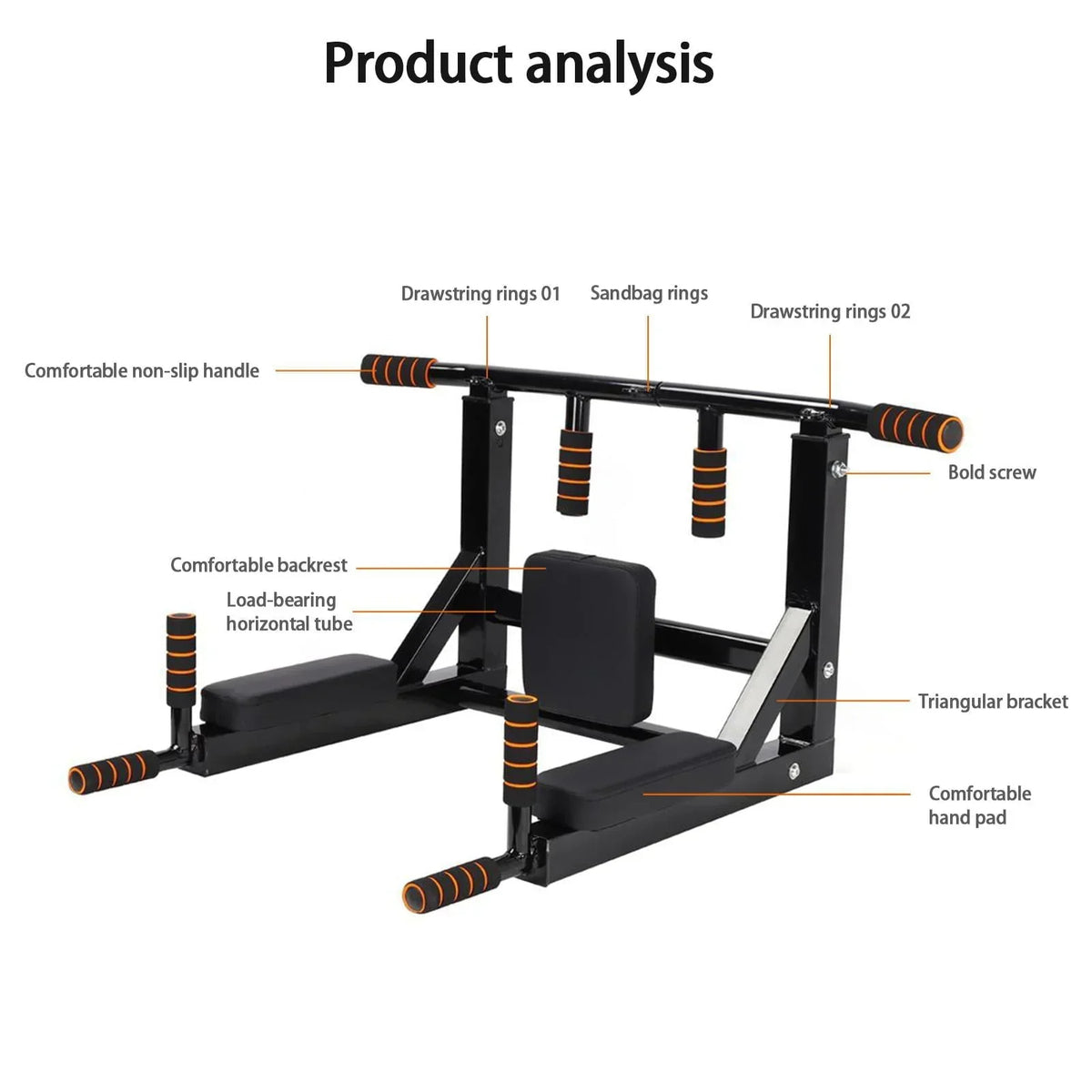 2026 NewDual-Use Wall-Mounted Pull-up Bar for Home Gym Strength Training Equipment Chin Up Steel Bar