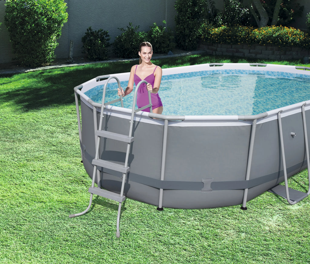 2026 NewBestway Power Steel 13.91' x 8.2' x 39.5" Oval Frame Pool Set
